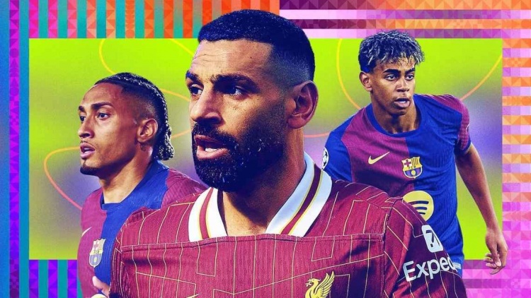 ESPN年度20大邊鋒：薩拉赫最佳，亞馬爾第2，梅西第8&杜埃第14