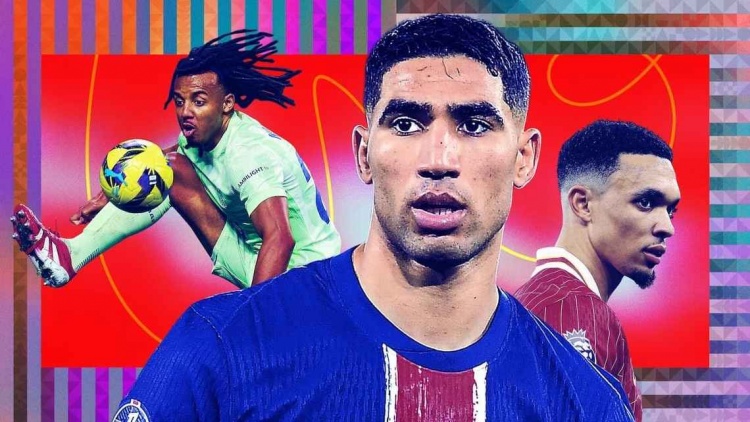 ESPN年度10大邊后衛(wèi)：阿什拉夫當(dāng)選最佳，阿諾德第2，迪馬爾科第7