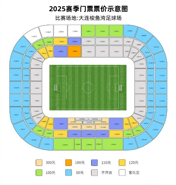 大連英博vs梅州客家票務(wù)公告：明天14點開票，票價60元-300元