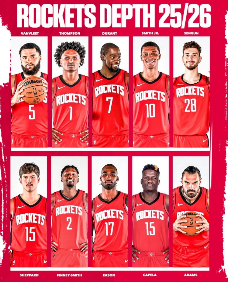 美媒：火箭擁有NBA最強(qiáng)的前場陣容 上賽季他們大部分時間比勇士強(qiáng)