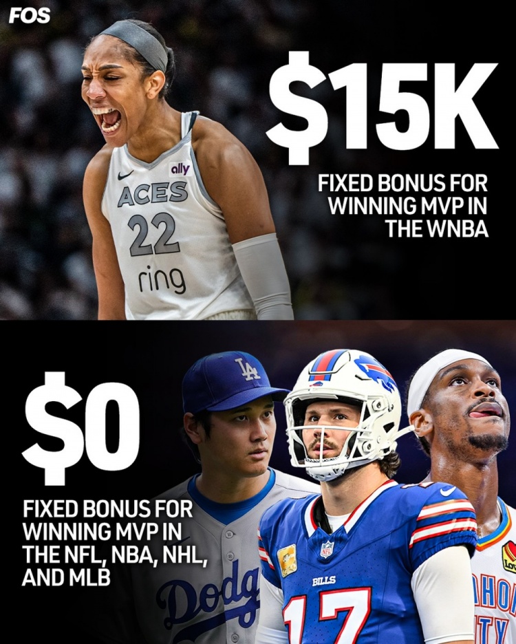 WNBA拿到MVP獎金1.5萬美金！而北美四大聯(lián)盟都無聯(lián)盟獎金