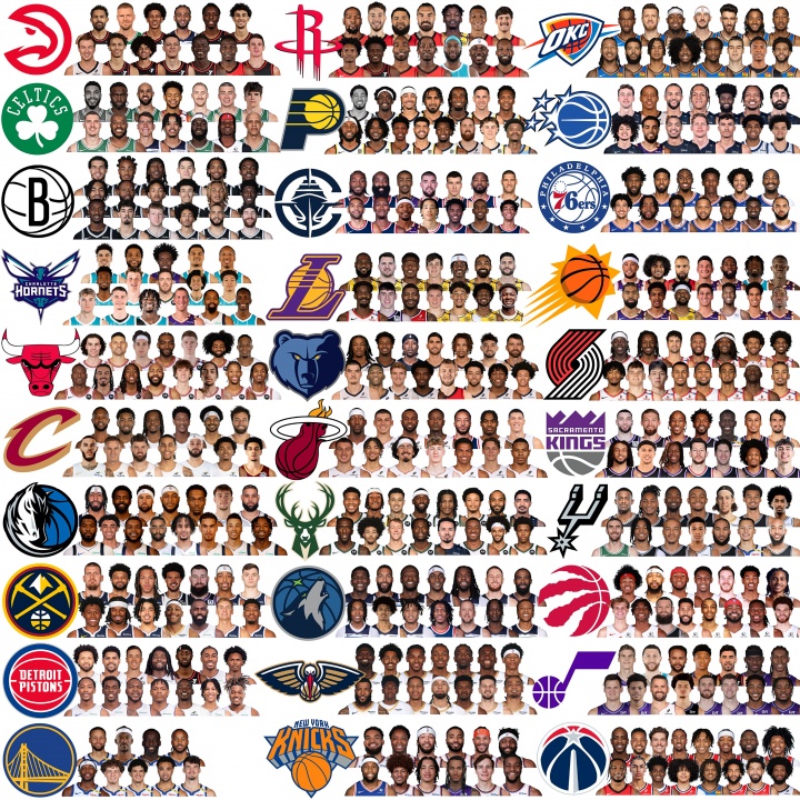 勇士亮了！NBA30隊最新完整陣容大圖來了！看看你的主隊！