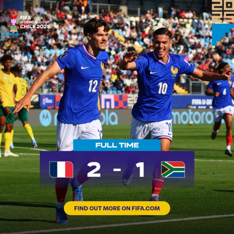 世青賽：法國(guó)U20以2-1勝南非U20取開(kāi)門紅，貝爾蒙特、米沙爾破門
